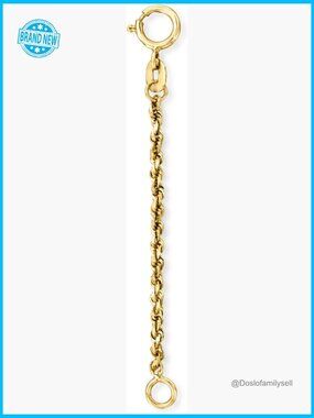 14kt Yellow Gold Rope Chain Necklace Extender Classic Elegant Minimal Jewelry